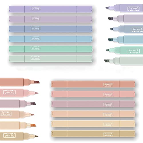 12Pcs Aesthetic Cute Highlighters Bible Pastel Highlighters and Pens no bleed Assorted Colors Highlighters for School Supplies and Office Journal DIY Home - ADOREbyEller