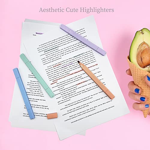 12Pcs Aesthetic Cute Highlighters Bible Pastel Highlighters and Pens no bleed Assorted Colors Highlighters for School Supplies and Office Journal DIY Home - ADOREbyEller