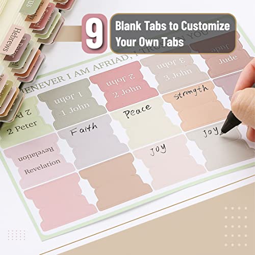 Mr. Pen- Bible Tabs, 75 Tabs, Boho Theme, Laminated Bible Tabs for Women and Men, Bible Tabs for Study Bible, Bible Index Tabs, Bible Book Tabs, Bible Labels Tabs, Mr Pen Bible Tabs - ADOREbyEller