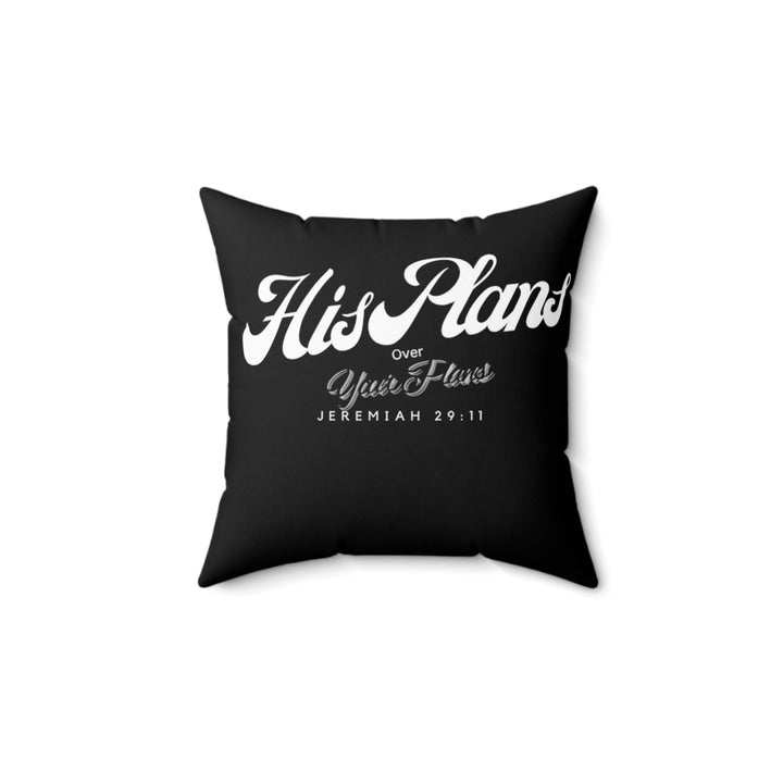 Black Spun Polyester Square Pillow - ADOREbyEller