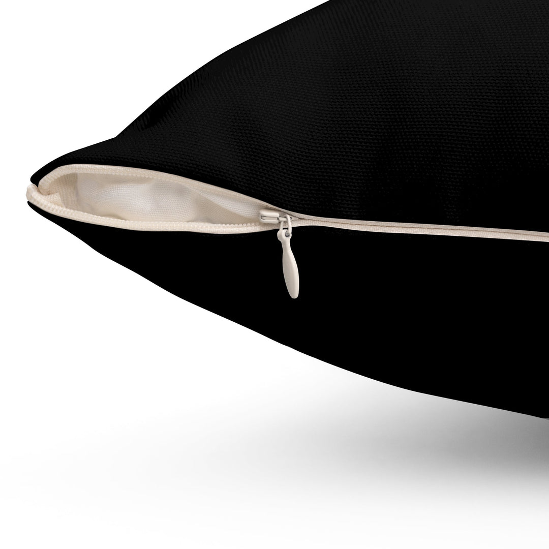 Black Spun Polyester Square Pillow - ADOREbyEller