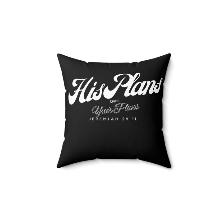 Black Spun Polyester Square Pillow - ADOREbyEller