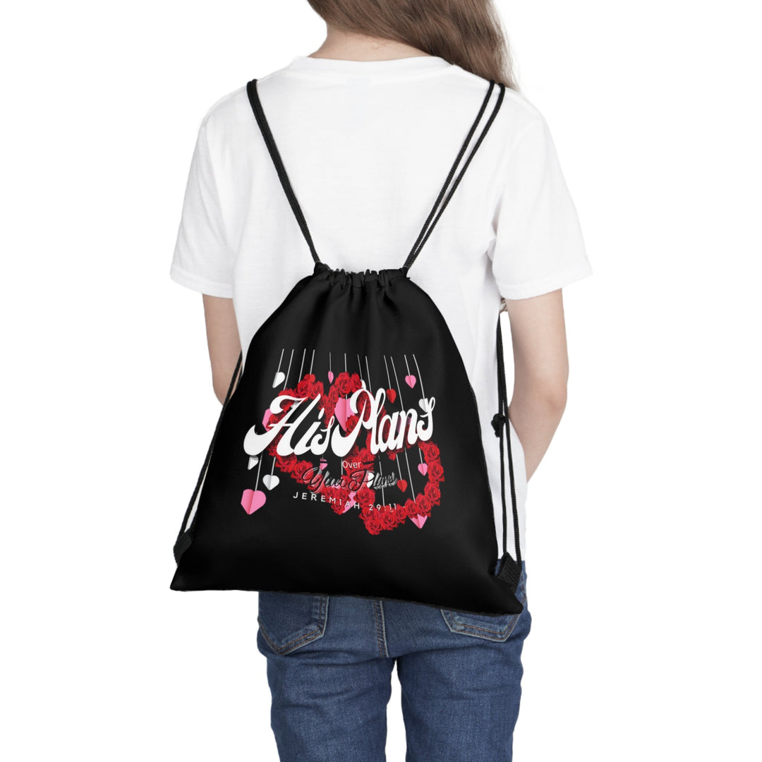 Black/Red Outdoor Drawstring Bag - ADOREbyEller