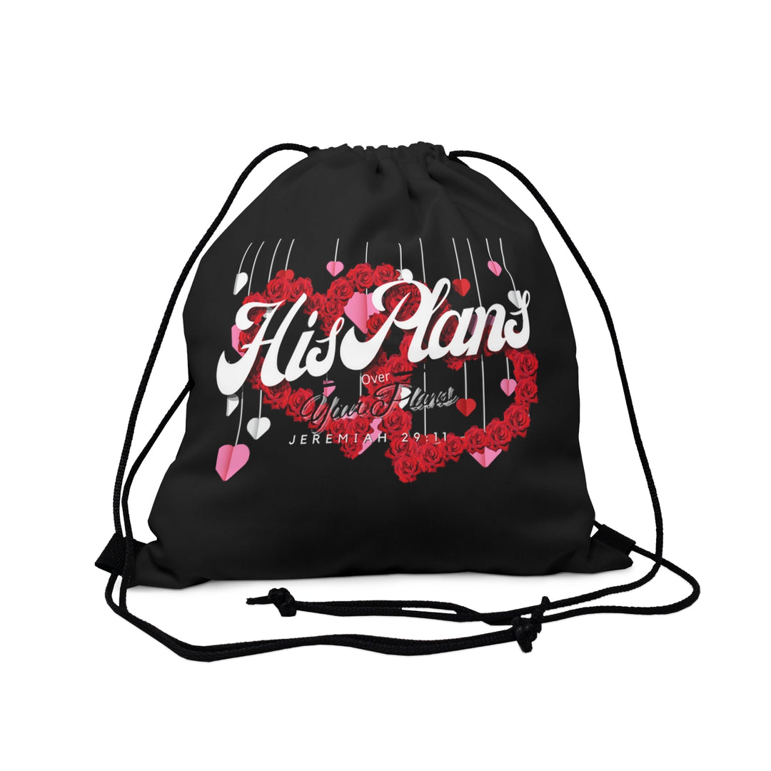 Black/Red Outdoor Drawstring Bag - ADOREbyEller