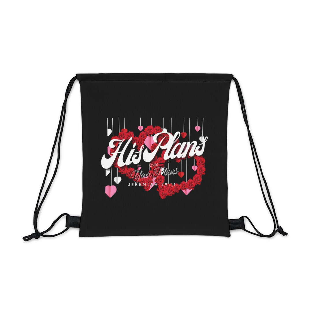 Black/Red Outdoor Drawstring Bag - ADOREbyEller