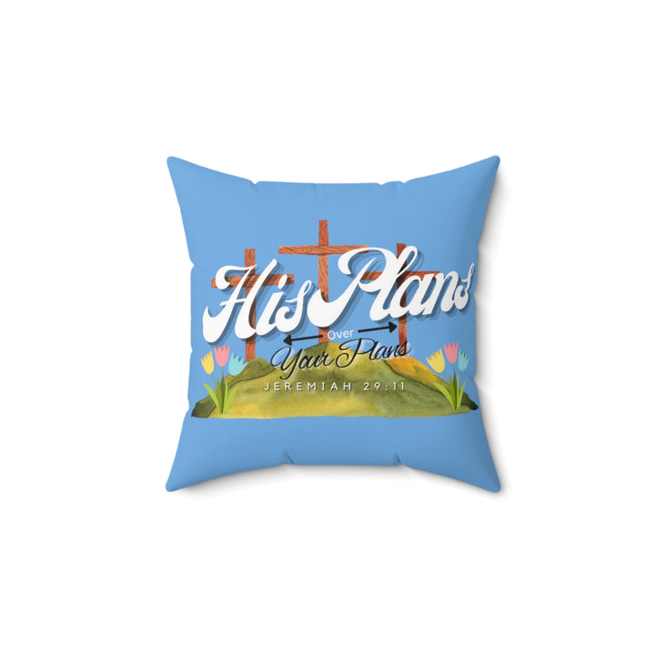 Blue Spun Polyester Square Pillow - ADOREbyEller