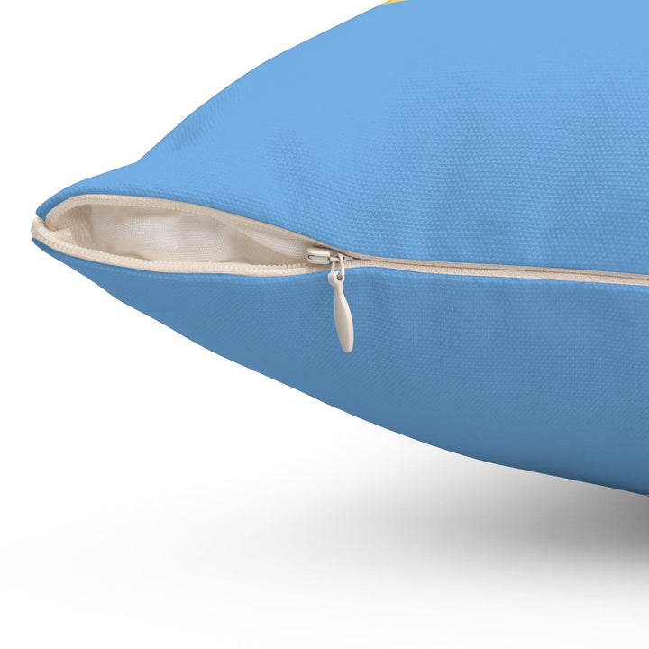 Blue Spun Polyester Square Pillow - ADOREbyEller