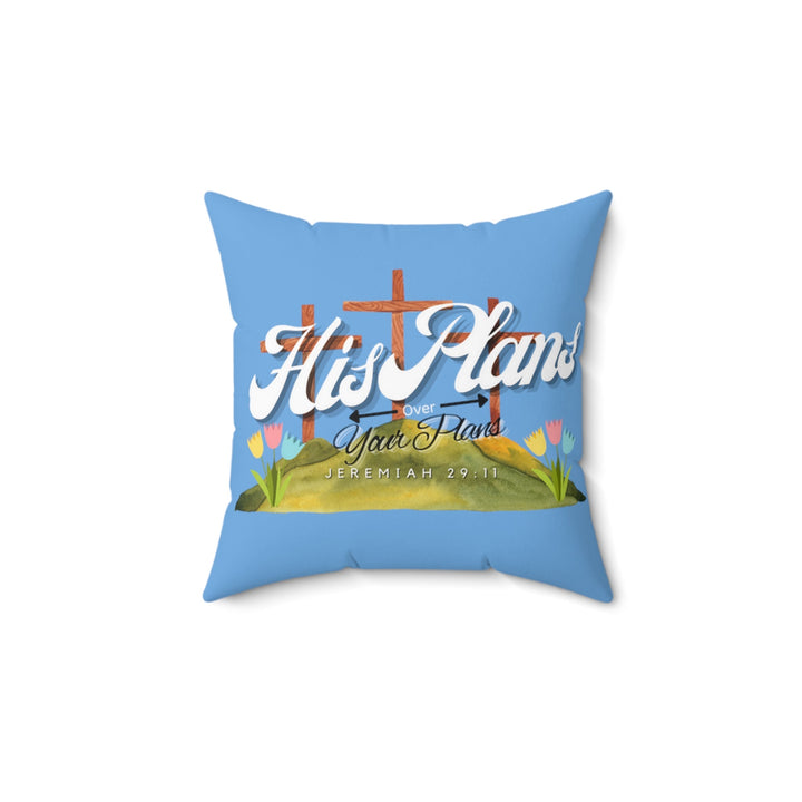 Blue Spun Polyester Square Pillow - ADOREbyEller