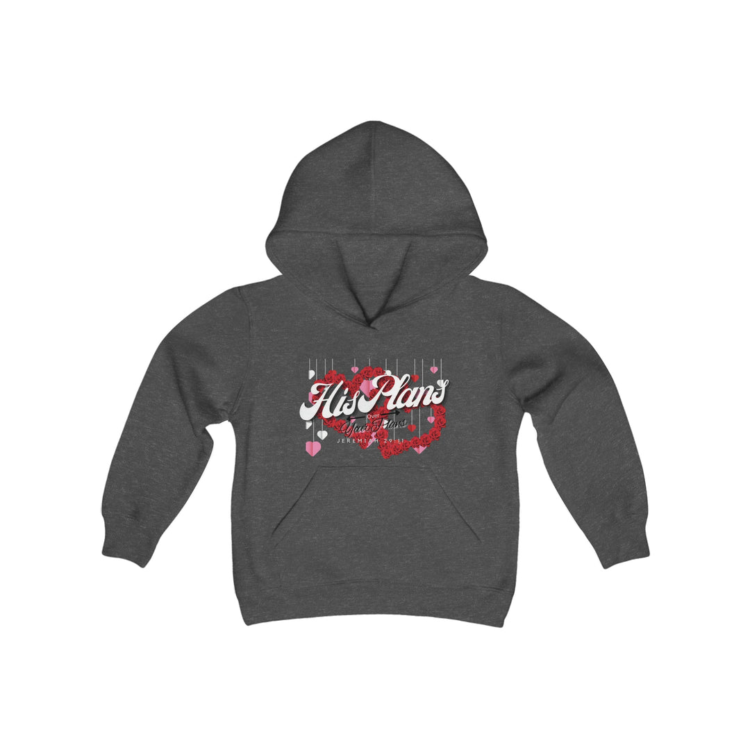 His Plans Over Your Plans - Youth Hooded Sweatshirt - ADOREbyEller