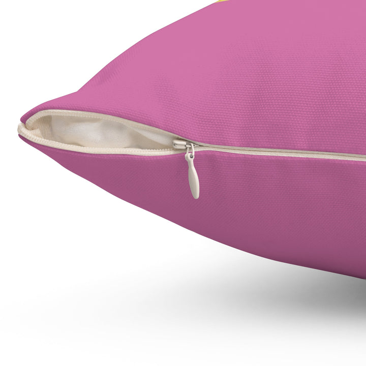 Pink Spun Polyester Square Pillow - ADOREbyEller