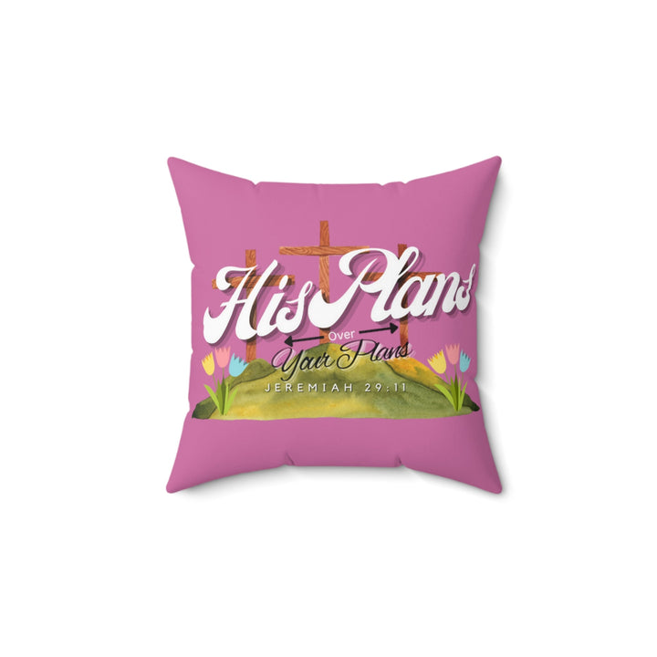 Pink Spun Polyester Square Pillow - ADOREbyEller