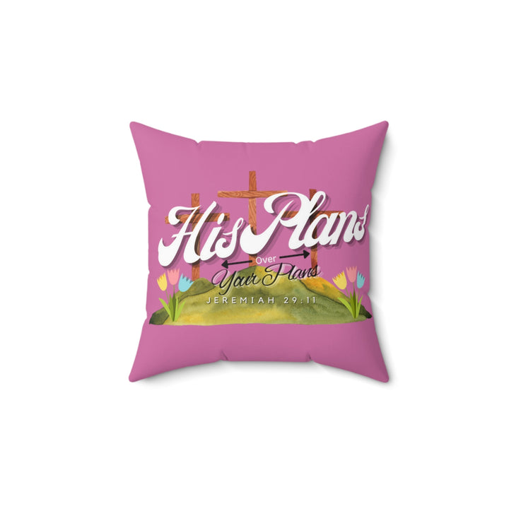 Pink Spun Polyester Square Pillow - ADOREbyEller