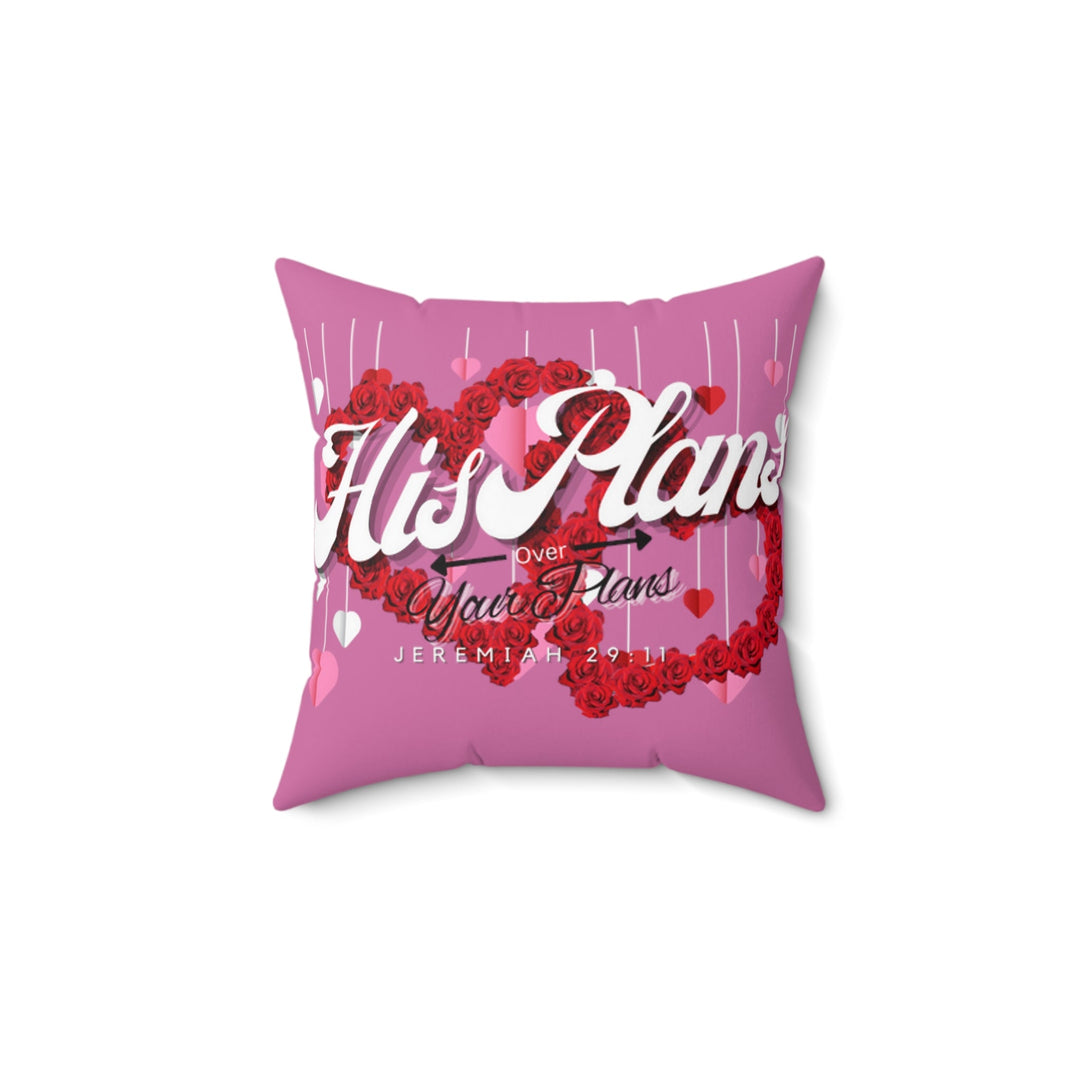 Pink/Red Love Spun Polyester Square Pillow - ADOREbyEller