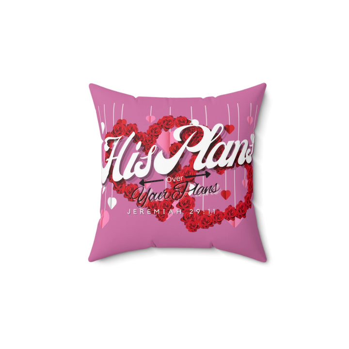 Pink/Red Love Spun Polyester Square Pillow - ADOREbyEller