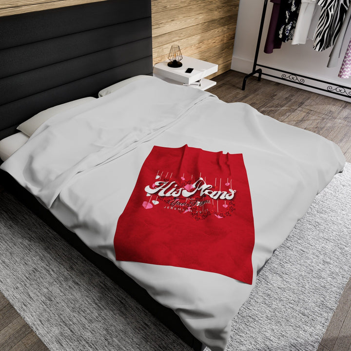 Red/Red Velveteen Plush Blanket - ADOREbyEller