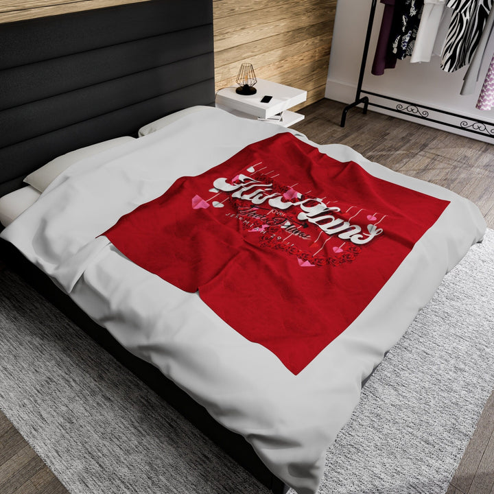 Red/Red Velveteen Plush Blanket - ADOREbyEller