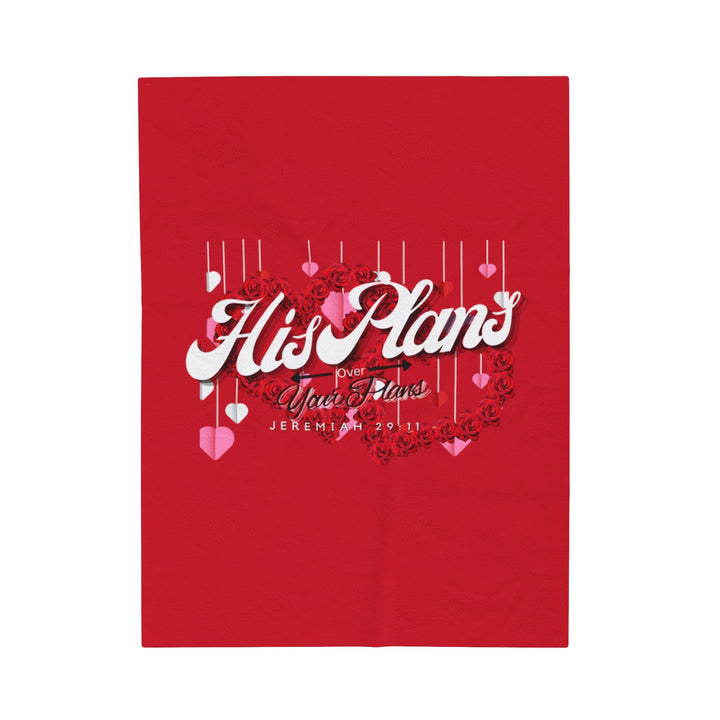 Red/Red Velveteen Plush Blanket - ADOREbyEller