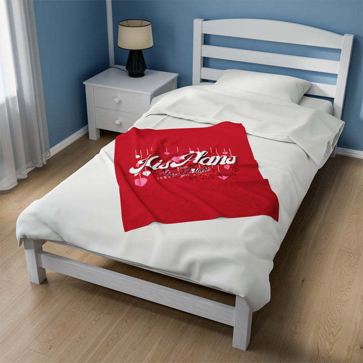 Red/Red Velveteen Plush Blanket - ADOREbyEller