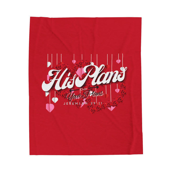 Red/Red Velveteen Plush Blanket - ADOREbyEller