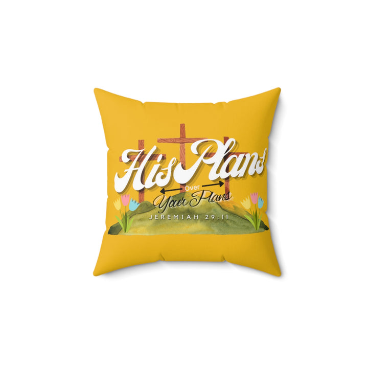 Yellow Spun Polyester Square Pillow - ADOREbyEller