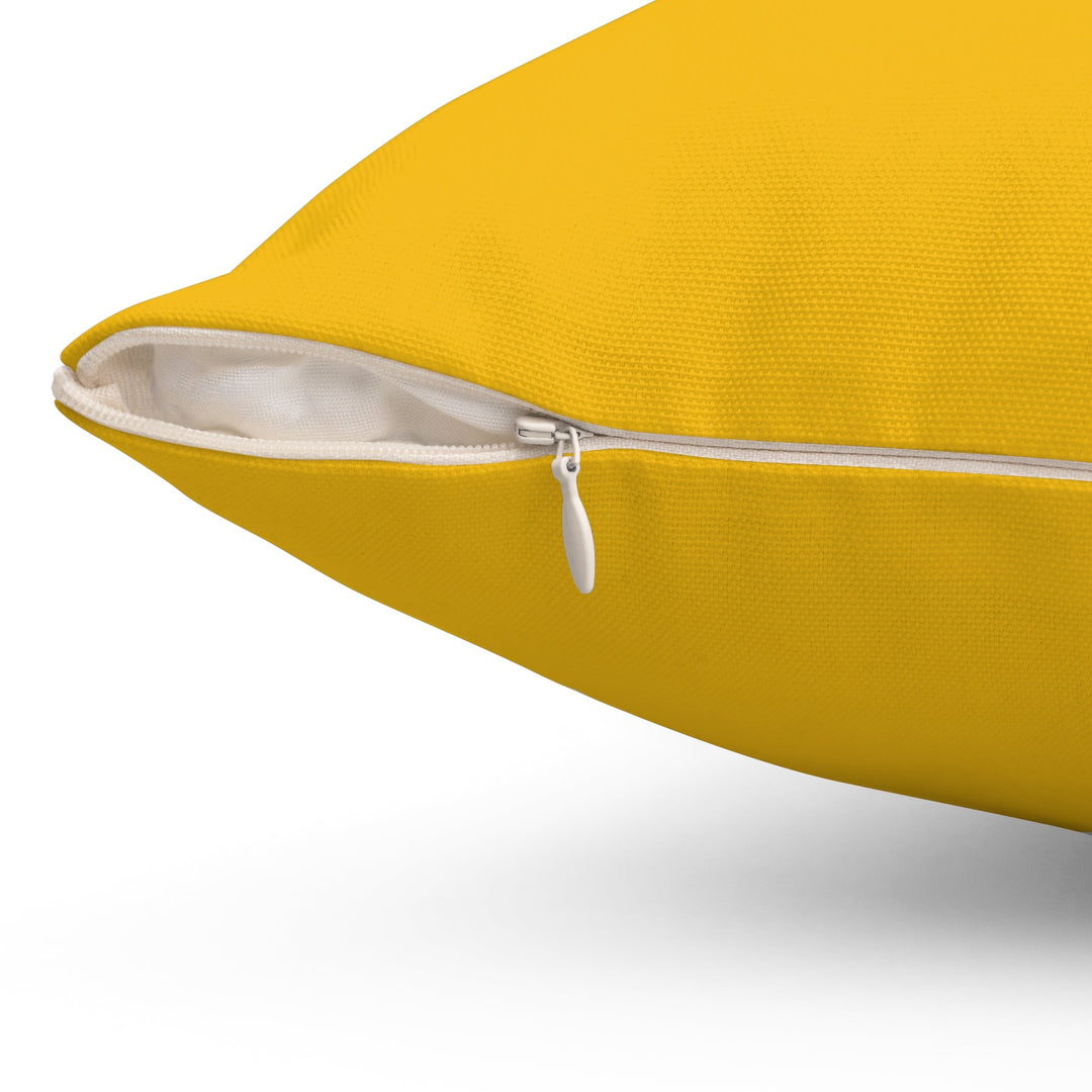Yellow Spun Polyester Square Pillow - ADOREbyEller