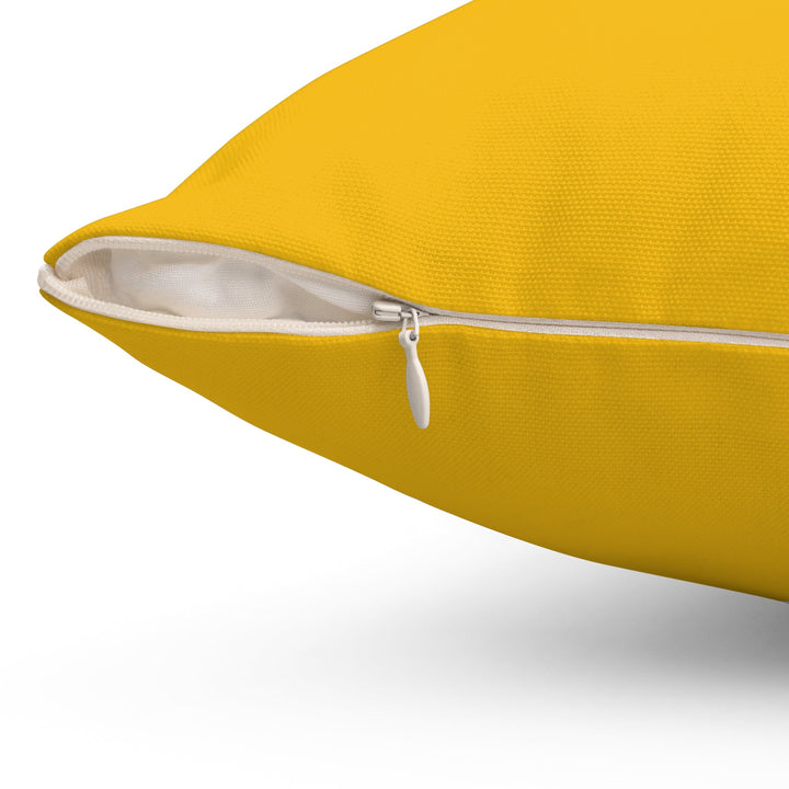 Yellow Spun Polyester Square Pillow - ADOREbyEller