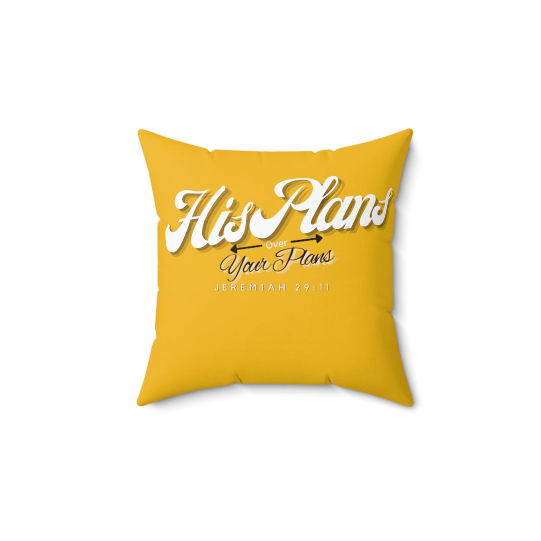 Yellow Spun Polyester Square Pillow - ADOREbyEller